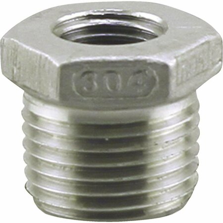 PLUMBEEZE PLUMB-EEZE 3/4 In. MIP x 1/2 In. FIP Stainless Steel Bushing U2-SSB-0705